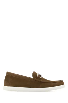 Brown suede O'Lock Light loafers 