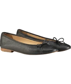 Chanel Black  Leather CC Logo  Ballet Flats UK 4.5 EU 37.5 👠