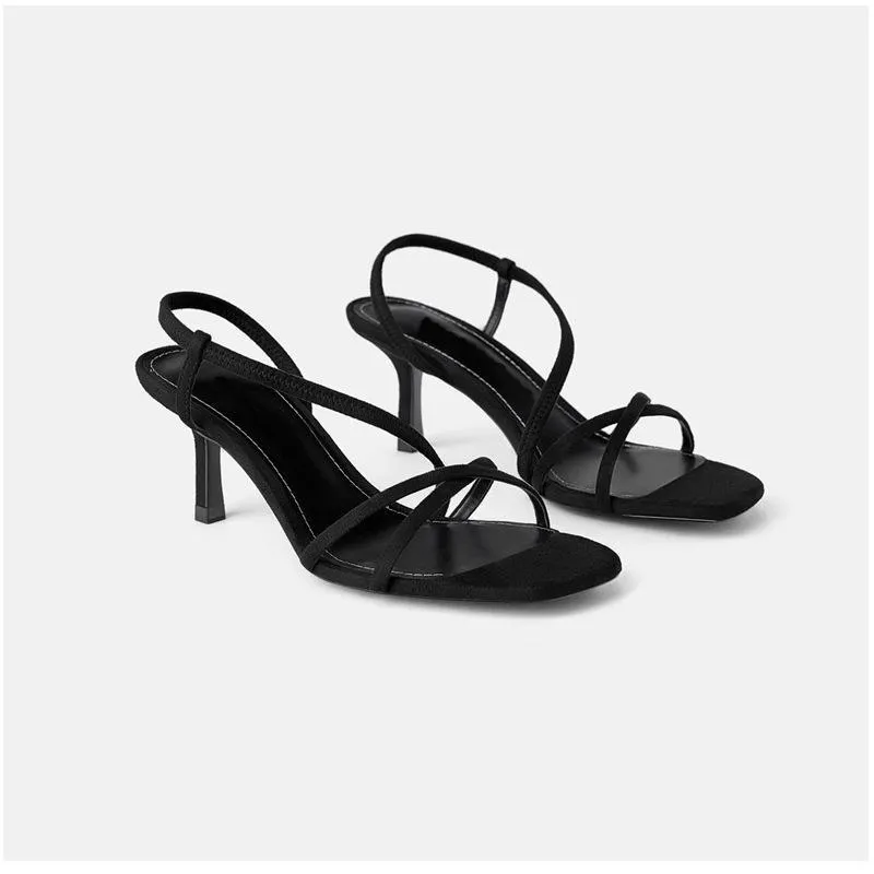 Chicvane Slip On Open Toe Stiletto Heels  Sandals Rome Shoes
