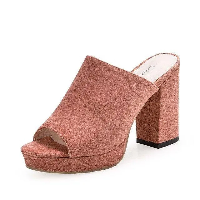 Chicvane Womens Spanish Sandals Chunky Heel Mules Slides Shoes
