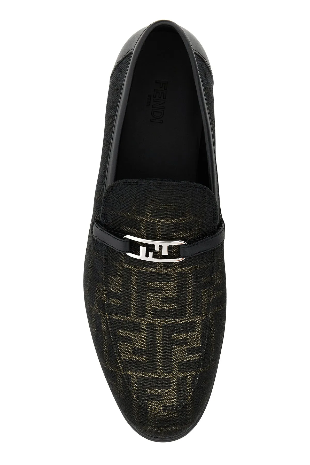 Embroidered jacquard Fendi O'Lock loafers