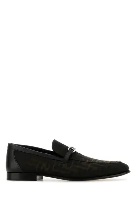 Embroidered jacquard Fendi O'Lock loafers