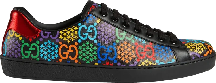 Gucci Ace GG Supreme Low Psychedelic Sneakers - Black