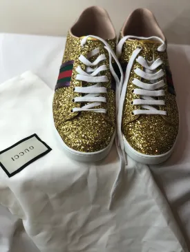Gucci Gold Glitter Web Sneaker Ace ( New)