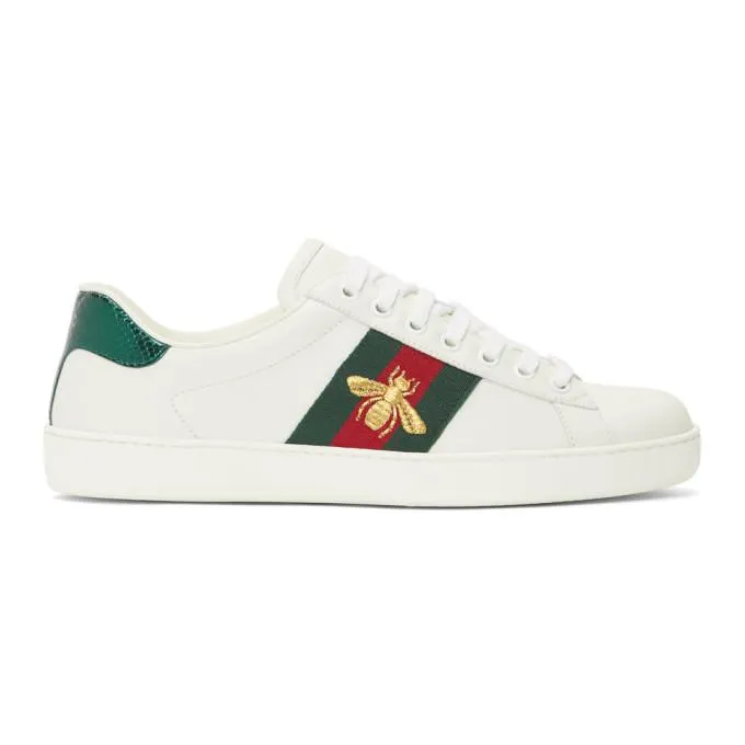 Gucci White Bee New Ace Sneakers
