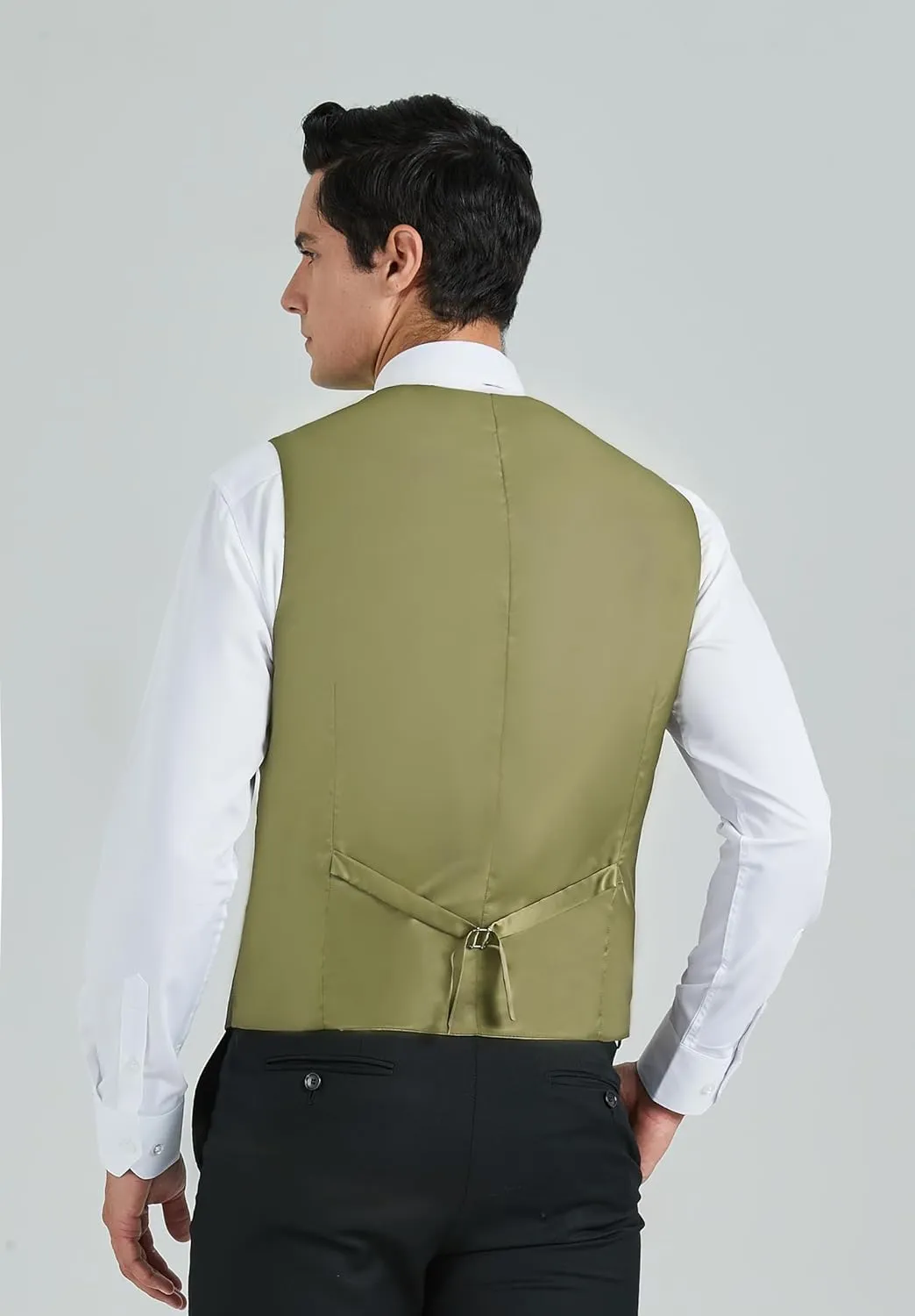 HISDERN Mens Suit Vest Business Casual Dress Waistcoat Vest Solid Color Formal Wedding Vests for Suits or Tuxedo