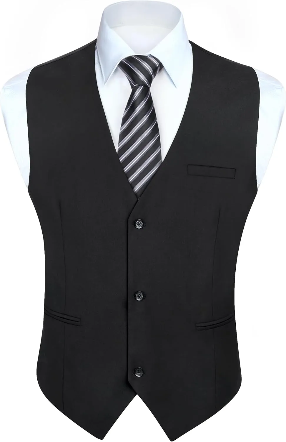 HISDERN Mens Suit Vest Business Casual Dress Waistcoat Vest Solid Color Formal Wedding Vests for Suits or Tuxedo