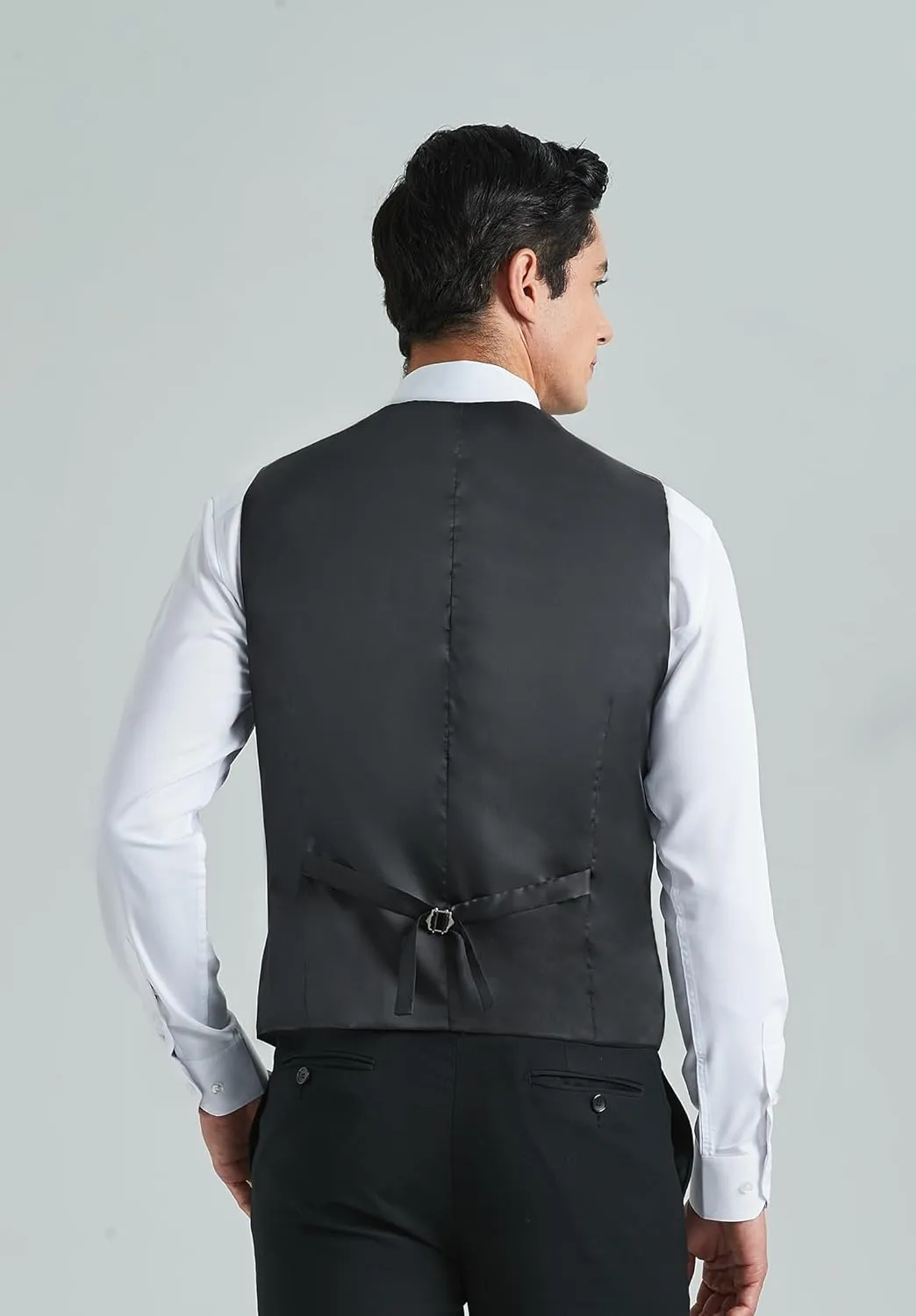 HISDERN Mens Suit Vest Business Casual Dress Waistcoat Vest Solid Color Formal Wedding Vests for Suits or Tuxedo