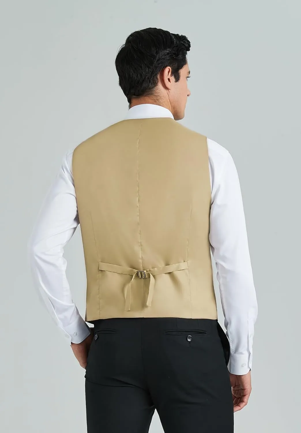 HISDERN Mens Suit Vest Business Casual Dress Waistcoat Vest Solid Color Formal Wedding Vests for Suits or Tuxedo