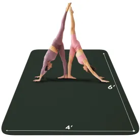 Intersky Extra Wide Yoga Mat, 6' x 4' x 6mm ,Dark Green, Non-Slip, Thick TPE Workout Mat