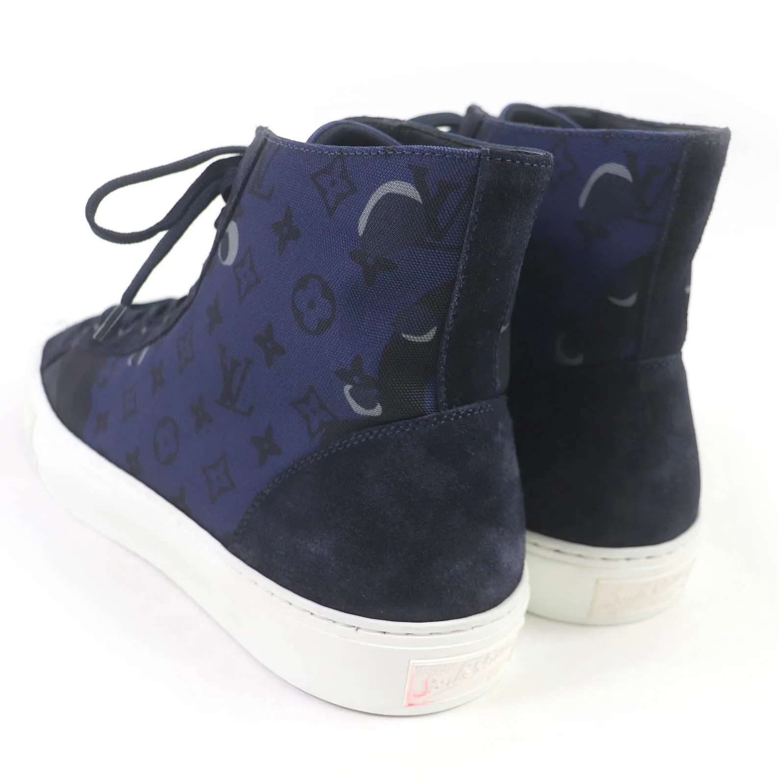 LOUIS VUITTON High cut sneakers Suede leather Navy Tattoo line 7