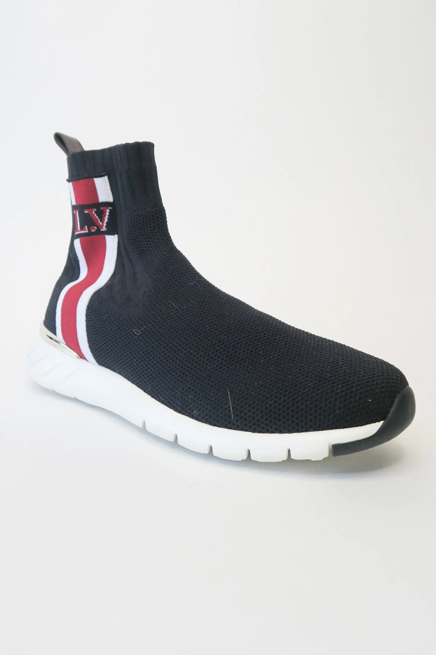 Louis Vuitton LV Monogram Grosgrain Trim Sock Sneakers sz 38