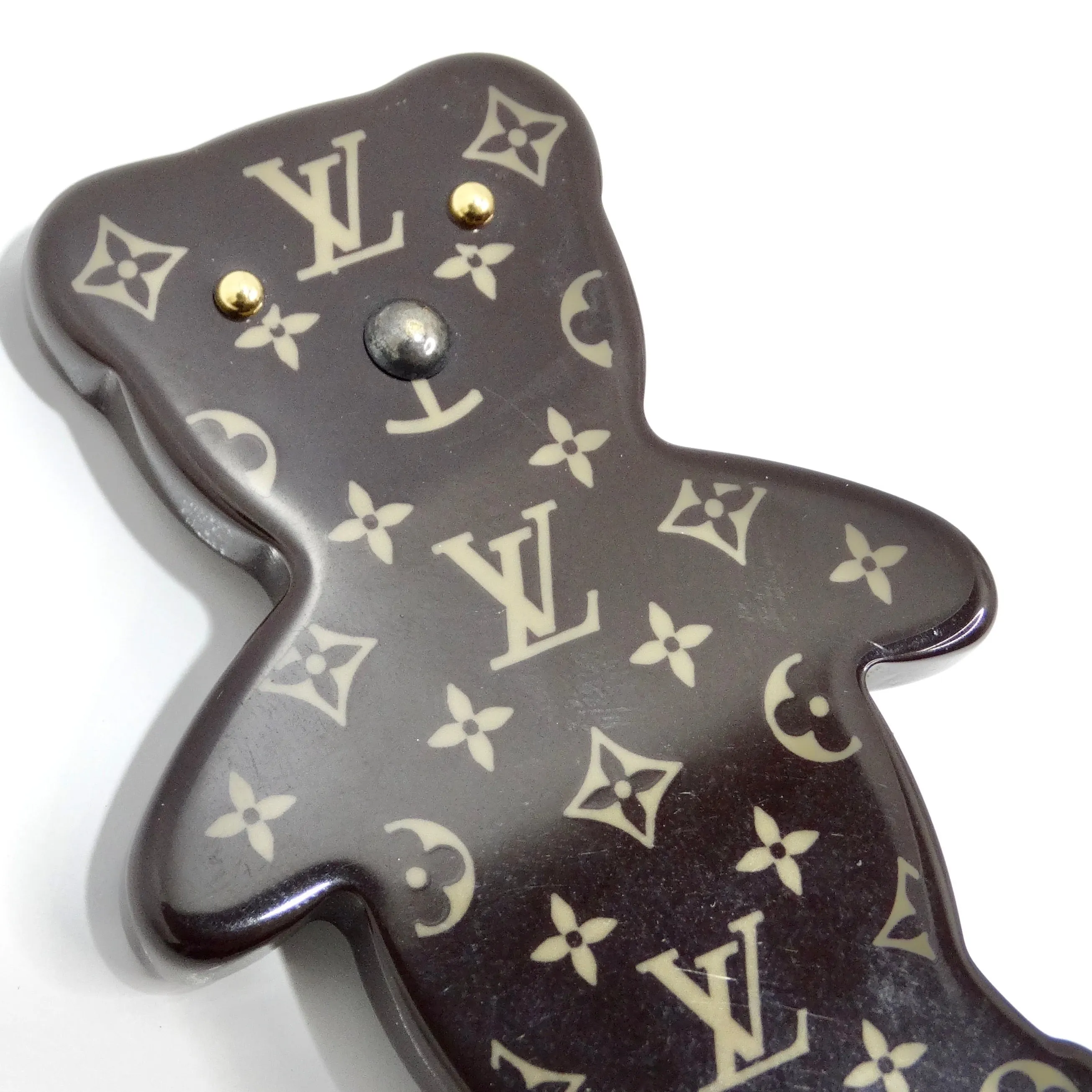 Louis Vuitton Monogram Teddy Bear Brooch