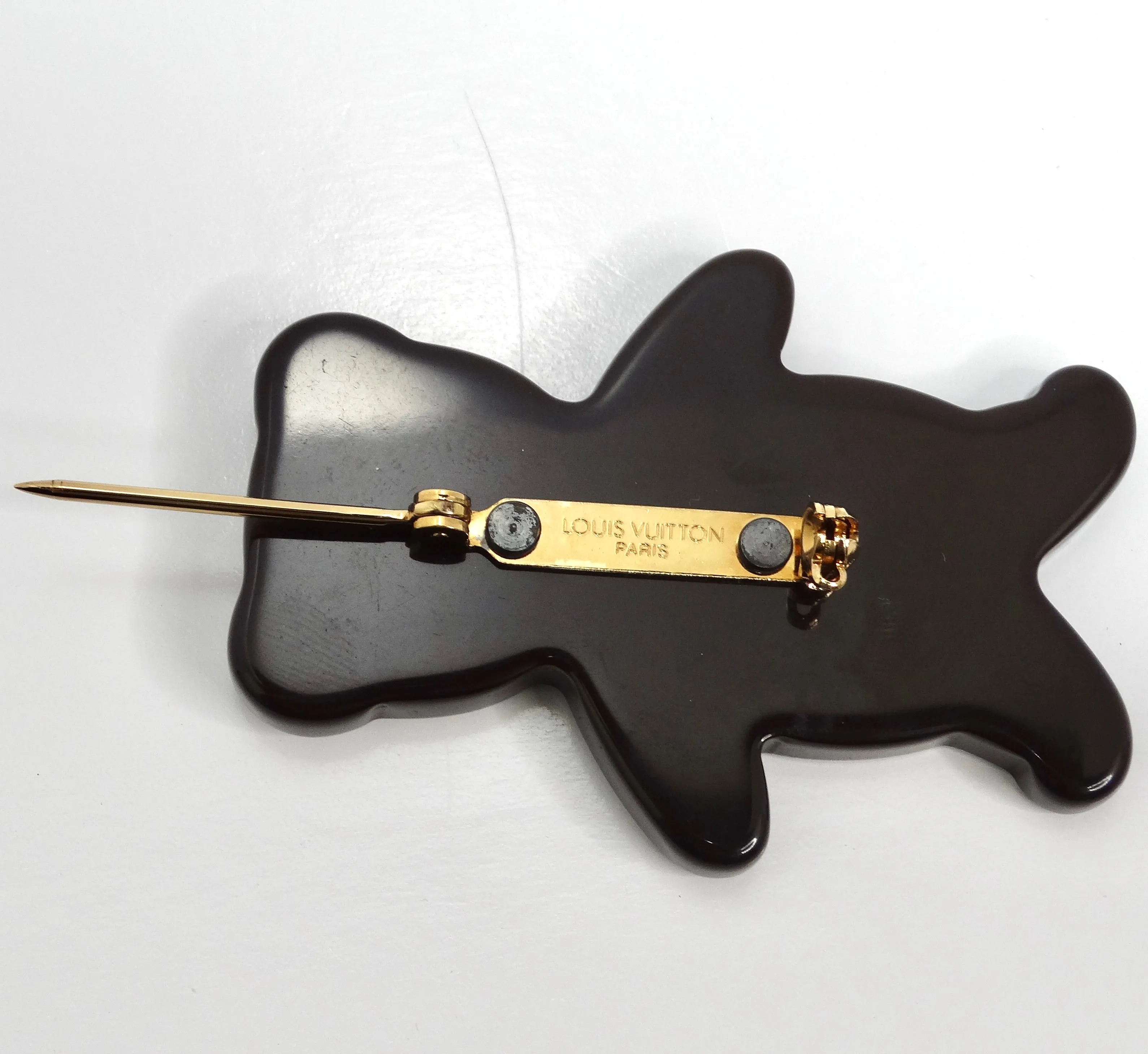 Louis Vuitton Monogram Teddy Bear Brooch