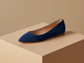 LUCIA • Custom Fitted Bespoke Ballet Flats • NAVY