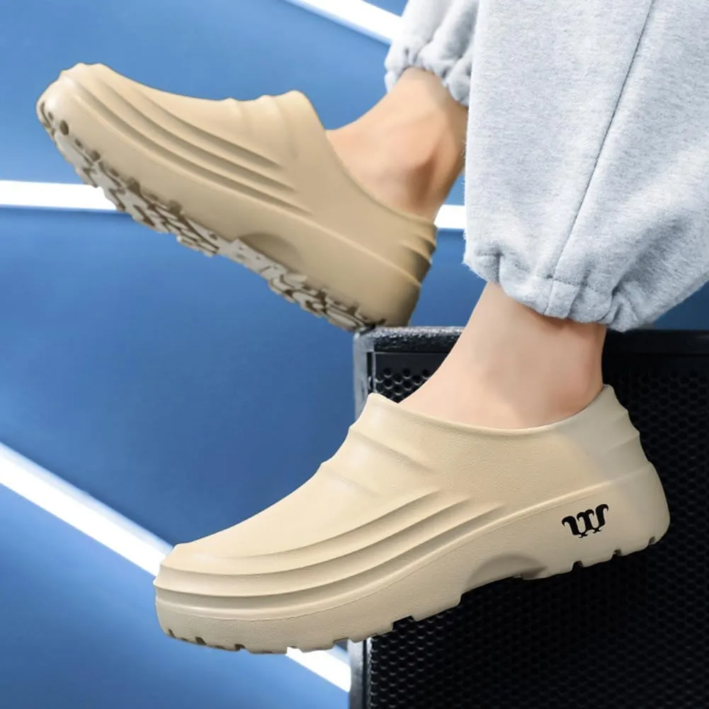 Mens Chef Work Shoes, Non Slip Oil Resistant Clogs Work Shoes, Kitchen Waterproof Nursing Safety Shoes