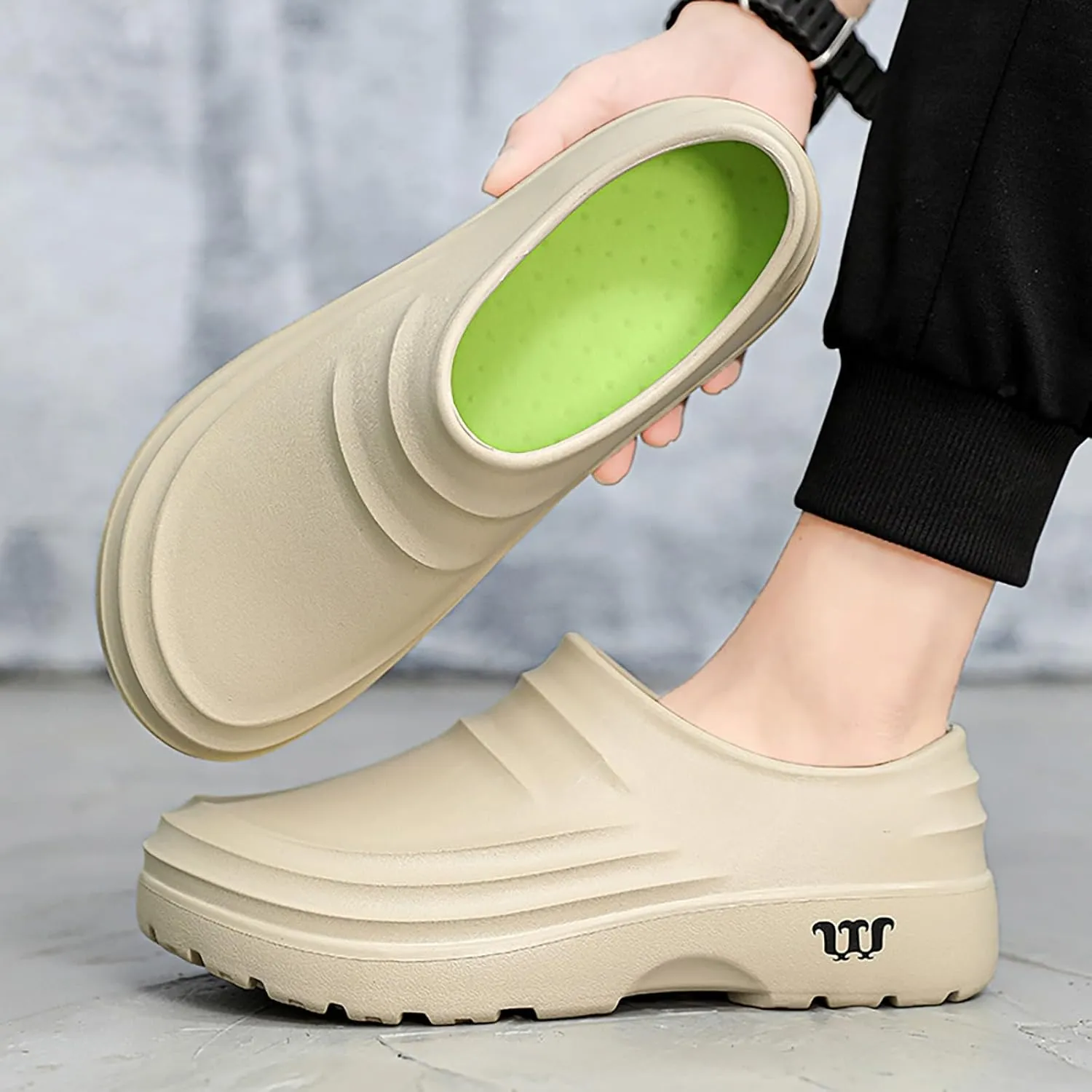 Mens Chef Work Shoes, Non Slip Oil Resistant Clogs Work Shoes, Kitchen Waterproof Nursing Safety Shoes