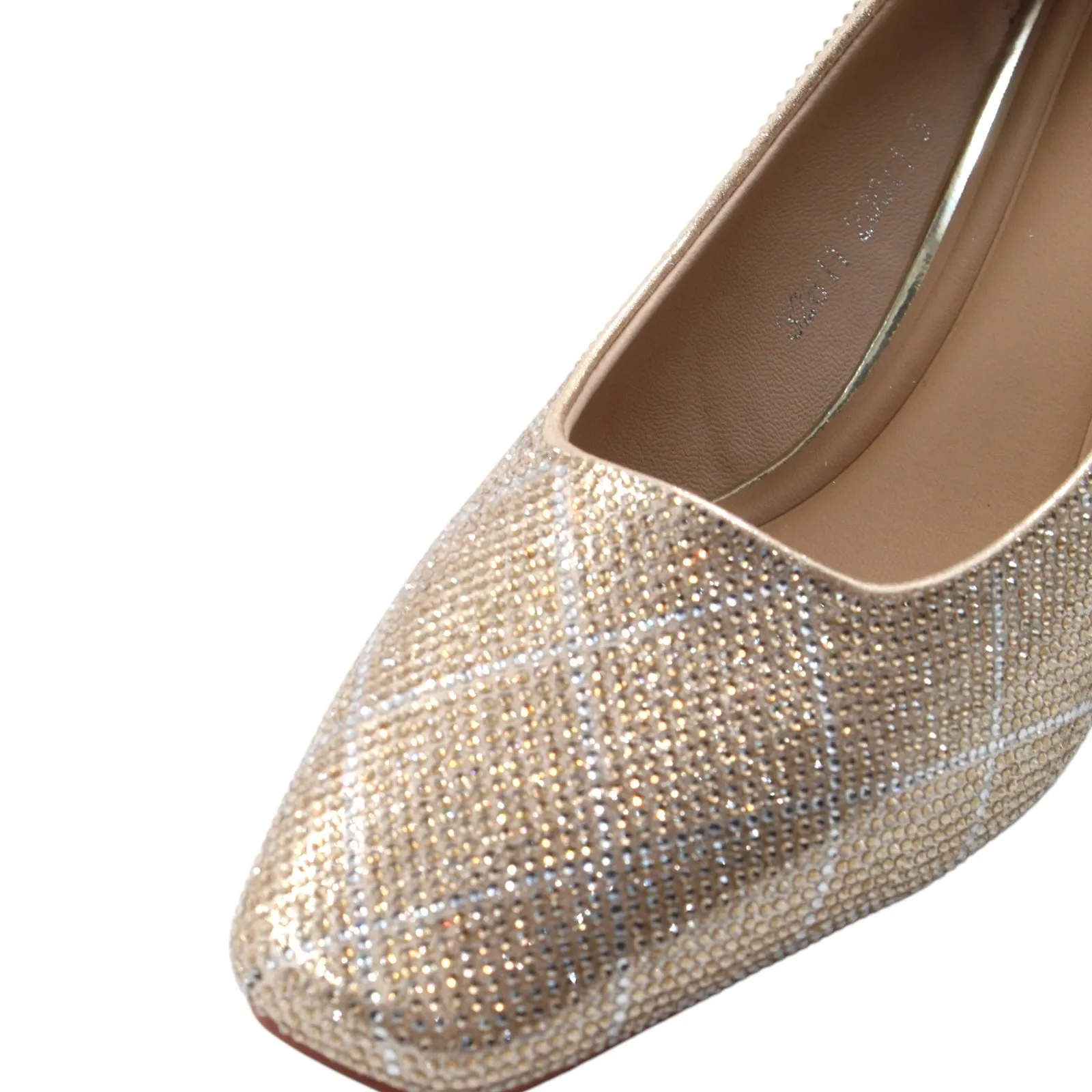 METALLIC EMBELLISHED KITTEN HEELS