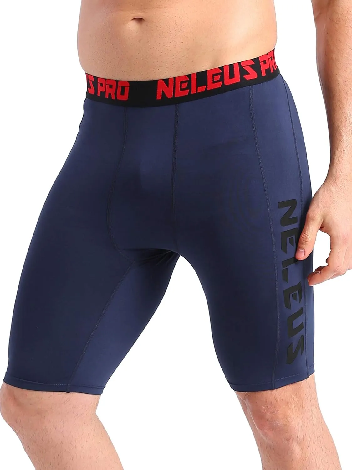 NELEUS Men's 3 Pack Running Compression Shorts with Pockets