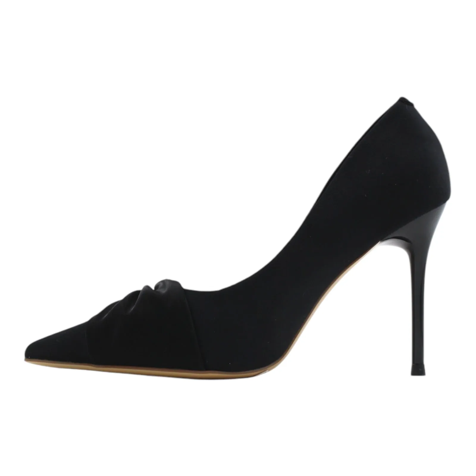 Pleated metallic detail stiletto heel