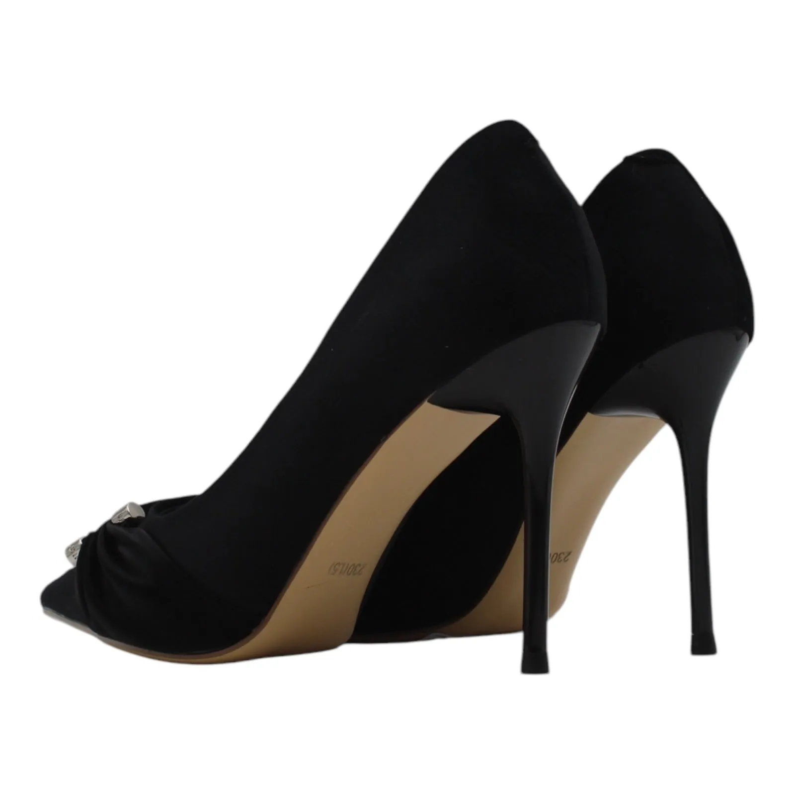 Pleated metallic detail stiletto heel