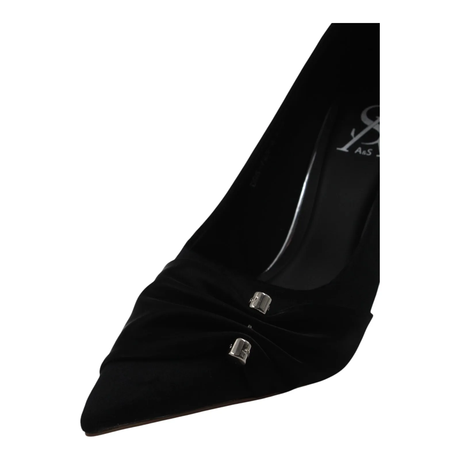 Pleated metallic detail stiletto heel