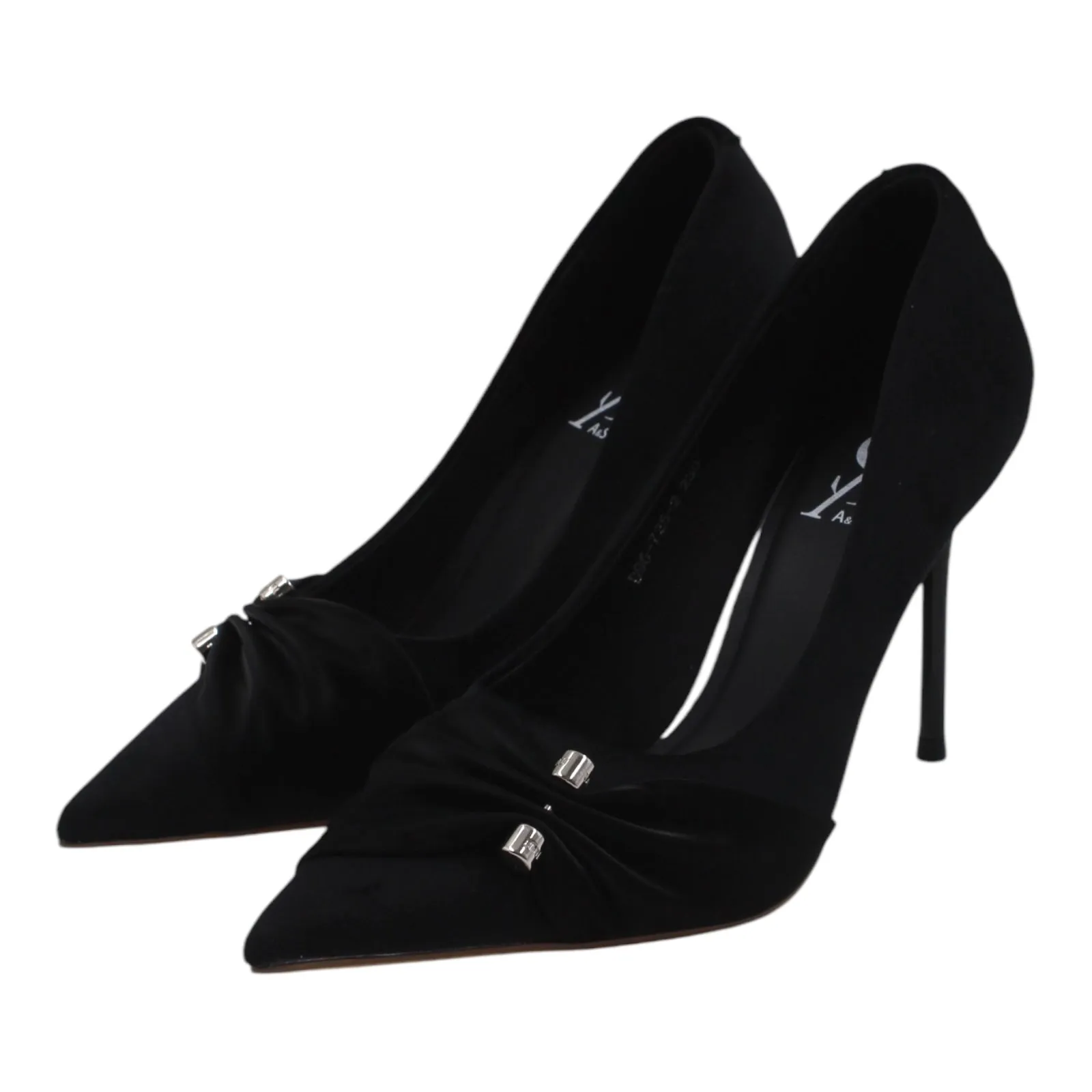 Pleated metallic detail stiletto heel