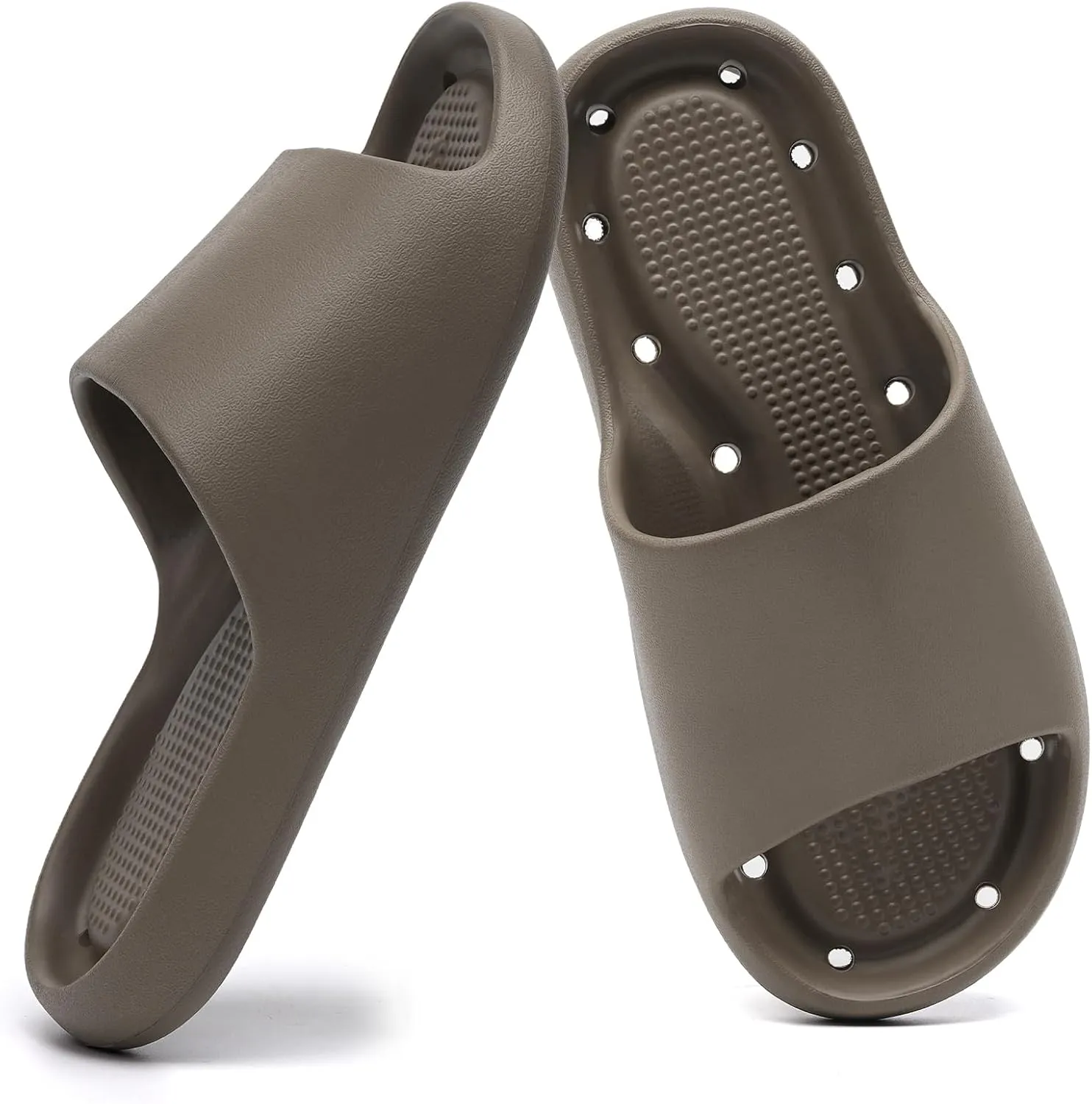 Shower Shoes for Women and Men Massage Slide Sandals Soft Cushioned Anti-Slip Pool Slides Comfort Quick Drying with Drain Holes Bathroom Slippers