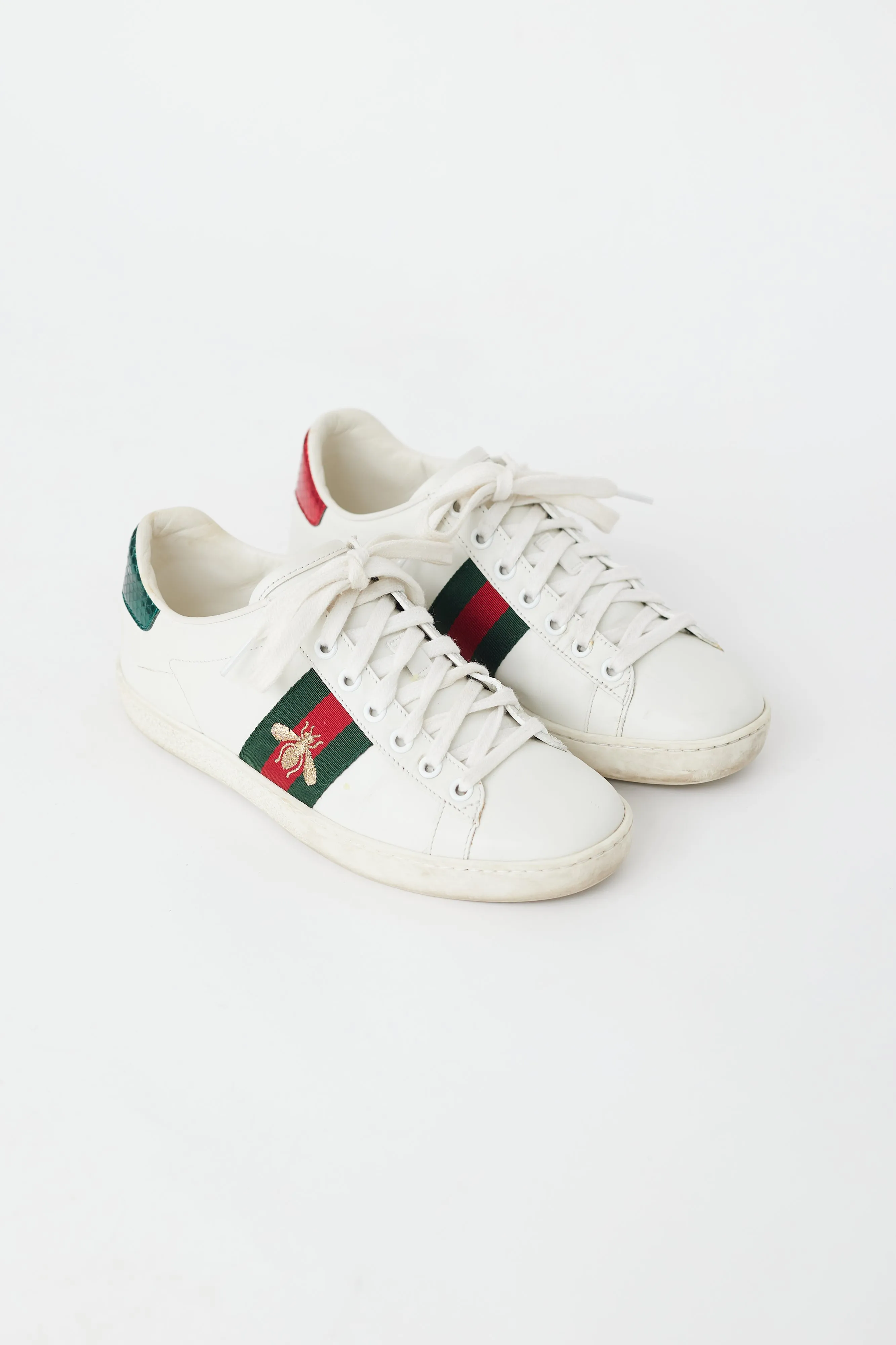 White & Multi Leather Bee Ace Sneaker