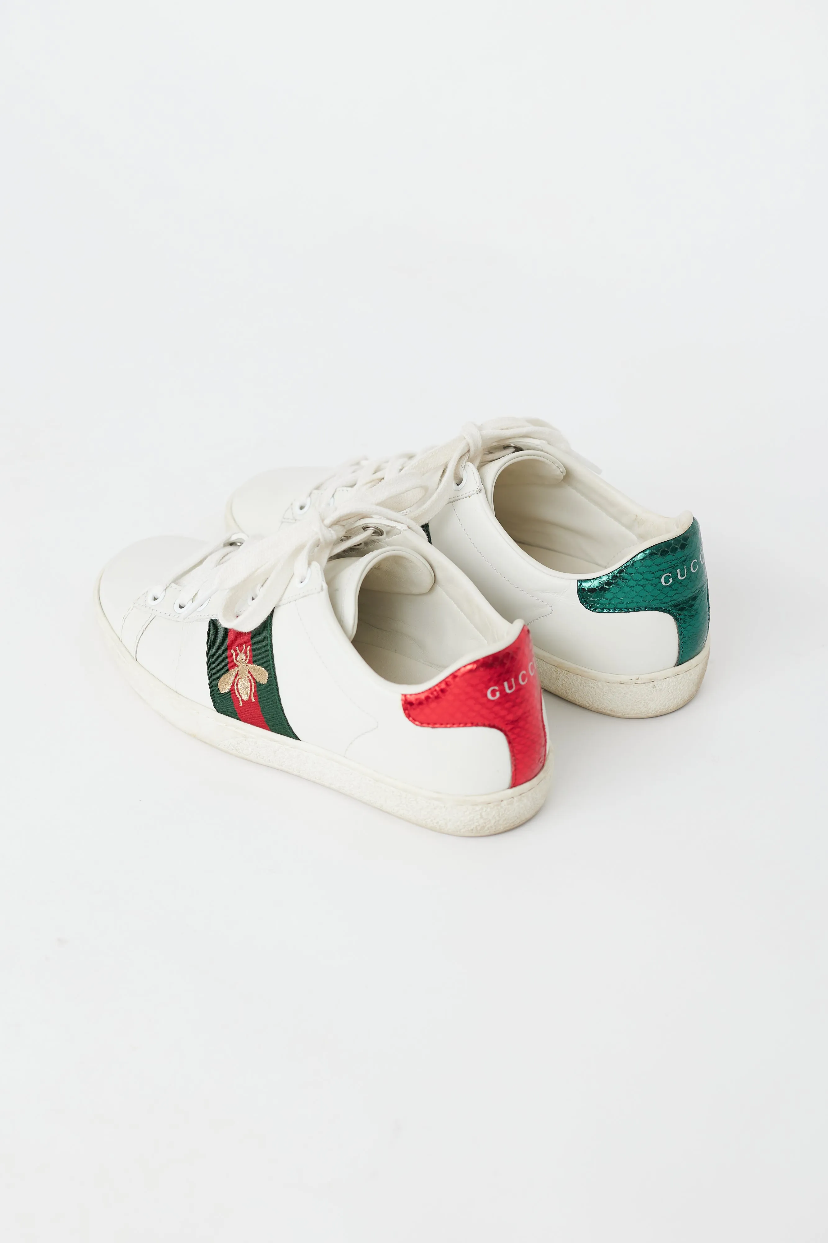 White & Multi Leather Bee Ace Sneaker